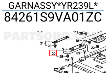 Honda 84261S9VA01ZC GARNASSY*YR239L*