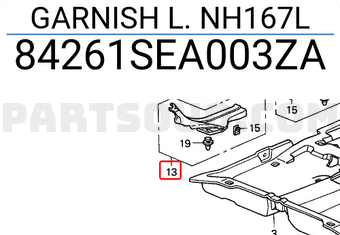 Honda 84261SEA003ZA GARNISH L. NH167L