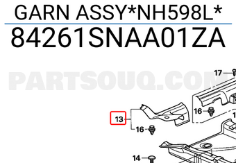 Honda 84261SNAA01ZA GARN ASSY*NH598L*