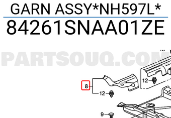 Honda 84261SNAA01ZE GARN ASSY*NH597L*