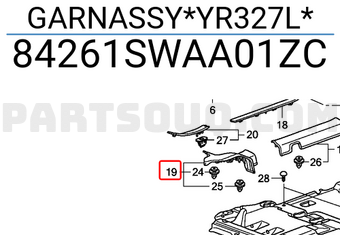Honda 84261SWAA01ZC GARNASSY*YR327L*