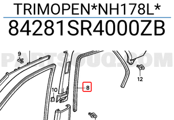 Honda 84281SR4000ZB TRIMOPEN*NH178L*