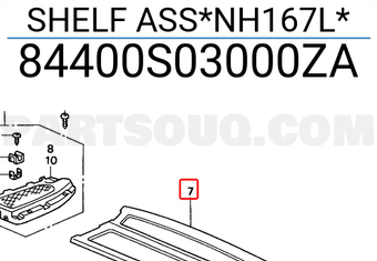 Honda 84400S03000ZA SHELF ASS*NH167L*