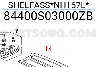 Honda 84400S03000ZB SHELFASS*NH167L*