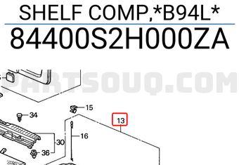 Honda 84400S2H000ZA SHELF COMP,*B94L*