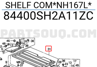 Honda 84400SH2A11ZC SHELF COM*NH167L*