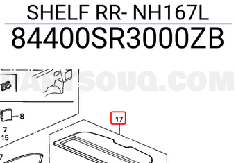 Honda 84400SR3000ZB SHELF RR- NH167L