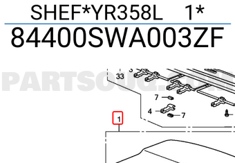 Honda 84400SWA003ZF SHEF*YR358L 1*