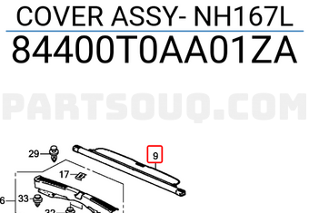 Honda 84400T0AA01ZA COVER ASSY- NH167L