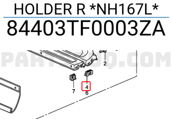 Honda 84403TF0003ZA HOLDER R *NH167L*