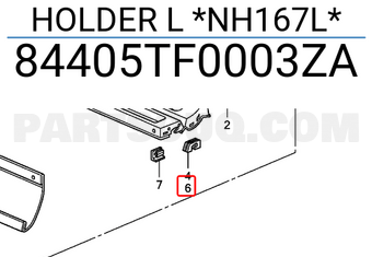 Honda 84405TF0003ZA HOLDER L *NH167L*