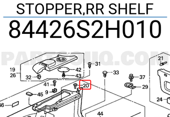 Honda 84426S2H010 STOPPER,RR SHELF