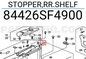 Honda 84426SF4900 STOPPER,RR.SHELF