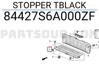 Honda 84427S6A000ZF STOPPER TBLACK