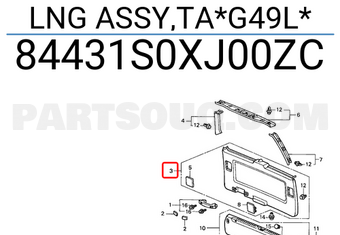 Honda 84431S0XJ00ZC LNG ASSY,TA*G49L*