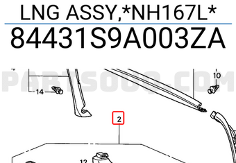 Honda 84431S9A003ZA LNG ASSY,*NH167L*