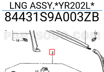 Honda 84431S9A003ZB LNG ASSY,*YR202L*