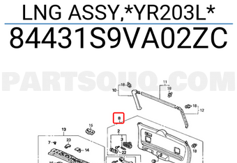 Honda 84431S9VA02ZC LNG ASSY,*YR203L*