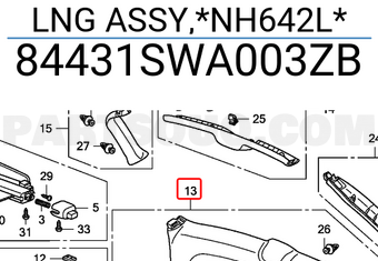 Honda 84431SWA003ZB LNG ASSY,*NH642L*