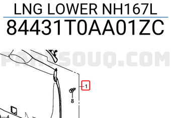 Honda 84431T0AA01ZC LNG LOWER NH167L