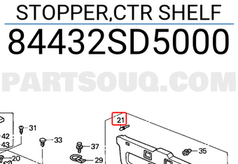 Honda 84432SD5000 STOPPER,CTR SHELF