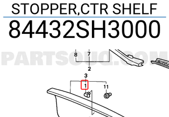 Honda 84432SH3000 STOPPER,CTR SHELF