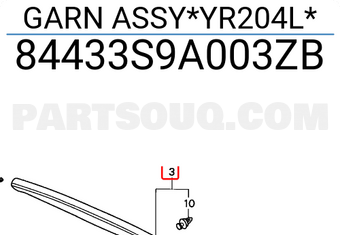 Honda 84433S9A003ZB GARN ASSY*YR204L*