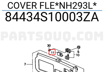 Honda 84434S10003ZA COVER FLE*NH293L*