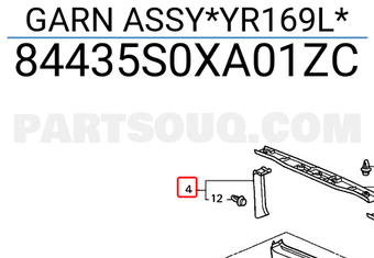 Honda 84435S0XA01ZC GARN ASSY*YR169L*