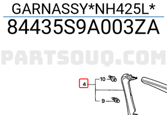Honda 84435S9A003ZA GARNASSY*NH425L*