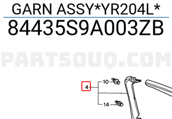 Honda 84435S9A003ZB GARN ASSY*YR204L*