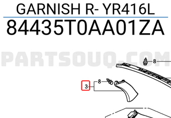 Honda 84435T0AA01ZA GARNISH R- YR416L