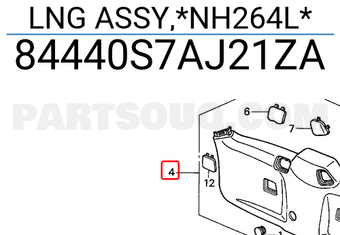 Honda 84440S7AJ21ZA LNG ASSY,*NH264L*
