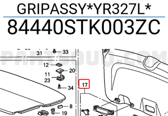 Honda 84440STK003ZC GRIPASSY*YR327L*