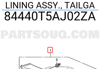 Honda 84440T5AJ02ZA LINING ASSY., TAILGA