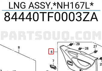 Honda 84440TF0003ZA LNG ASSY,*NH167L*
