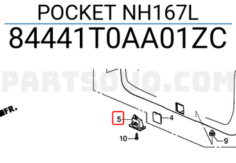 Honda 84441T0AA01ZC POCKET NH167L
