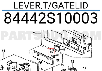 Honda 84442S10003 LEVER,T/GATELID