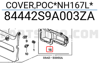 Honda 84442S9A003ZA COVER,POC*NH167L*