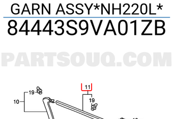Honda 84443S9VA01ZB GARN ASSY*NH220L*