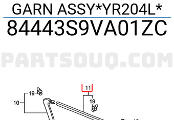 Honda 84443S9VA01ZC GARN ASSY*YR204L*