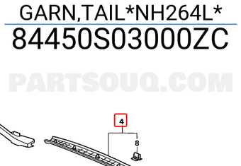 Honda 84450S03000ZC GARN,TAIL*NH264L*