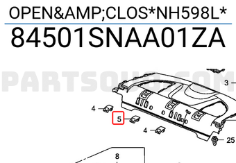 Honda 84501SNAA01ZA OPEN&CLOS*NH598L*