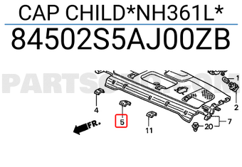 Honda 84502S5AJ00ZB CAP CHILD*NH361L*