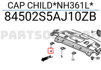Honda 84502S5AJ10ZB CAP CHILD*NH361L*