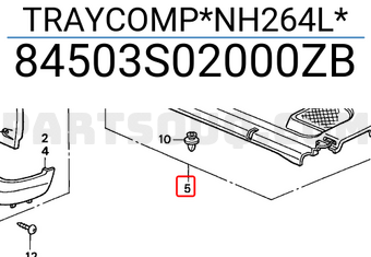 Honda 84503S02000ZB TRAYCOMP*NH264L*