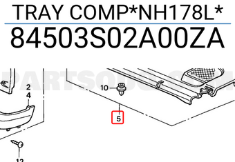 Honda 84503S02A00ZA TRAY COMP*NH178L*