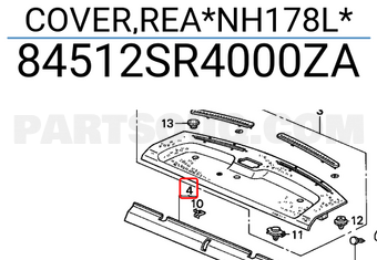 Honda 84512SR4000ZA COVER,REA*NH178L*