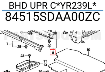 Honda 84515SDAA00ZC BHD UPR C*YR239L*