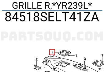 Honda 84518SELT41ZA GRILLE R,*YR239L*